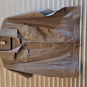 Chicos Grey Trucker Cape L/XL